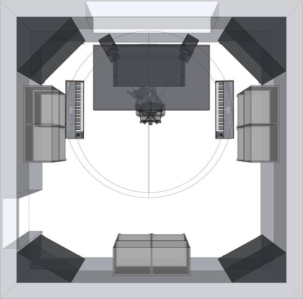 bild mbakustik GmbH Projekt Futureaudio Studio Entwurf CAD 2D top view