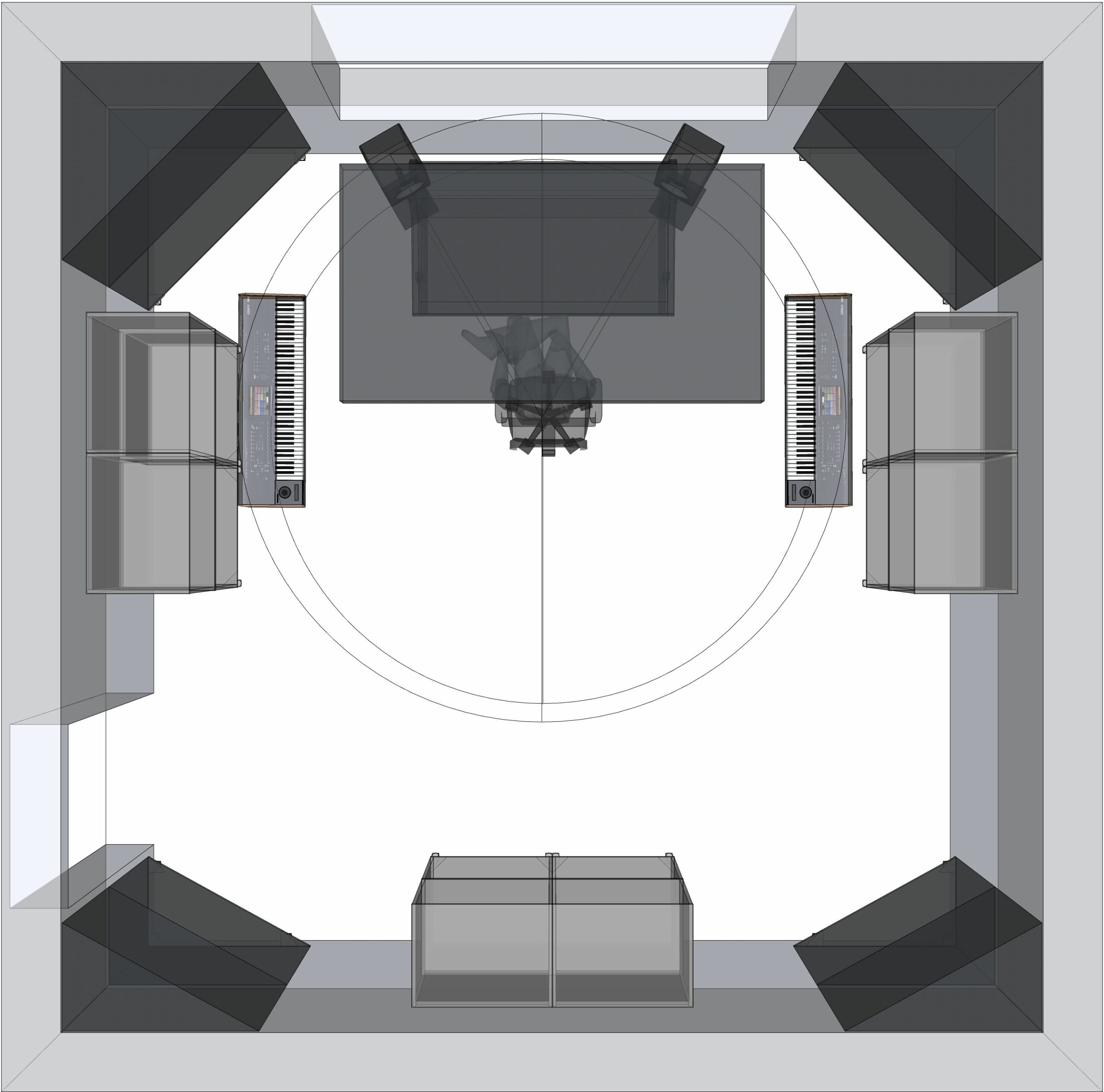 bild mbakustik GmbH Projekt Futureaudio Studio Entwurf CAD 2D top view