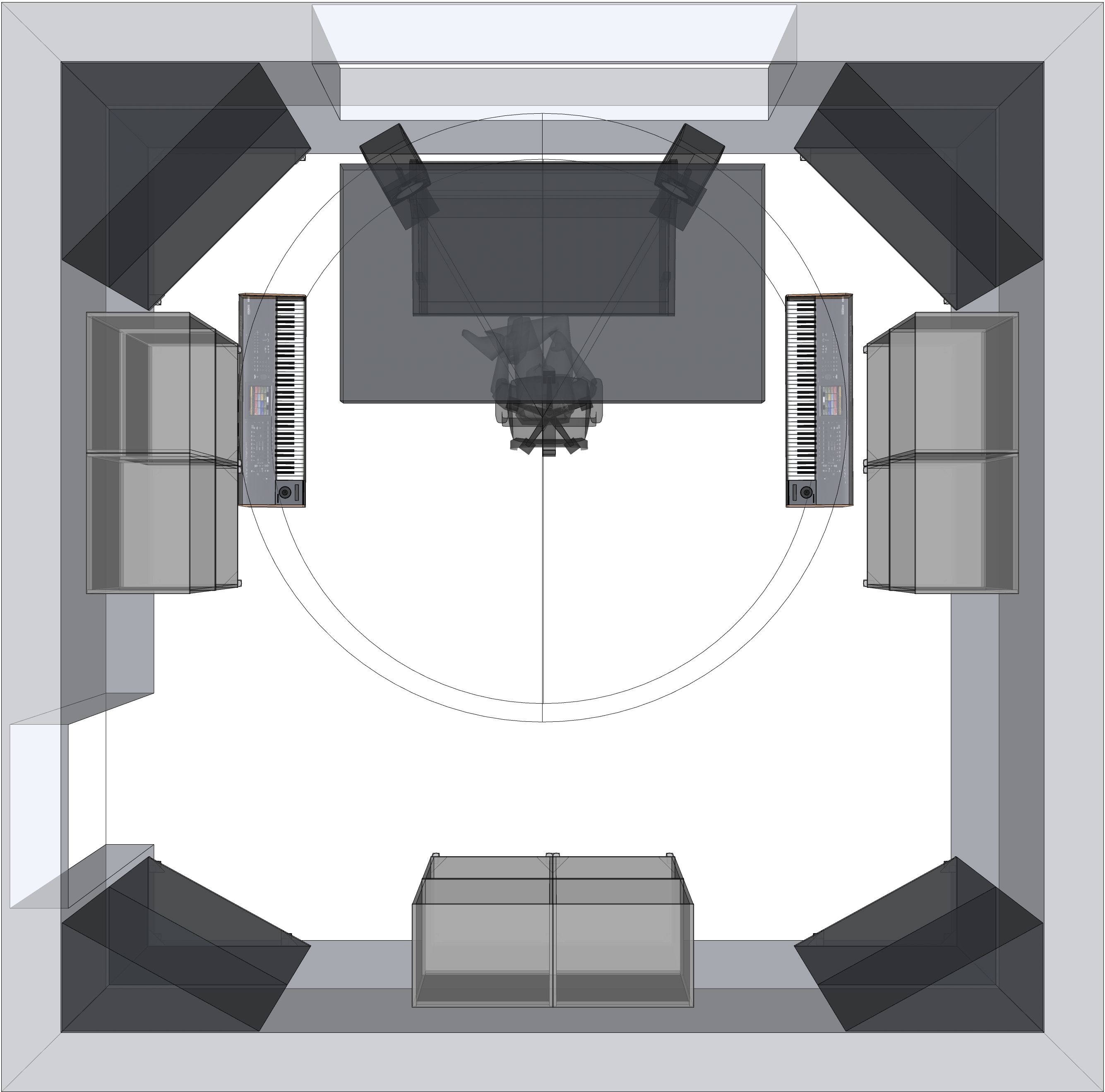 bild mbakustik GmbH Projekt Futureaudio Studio Entwurf CAD 2D top view